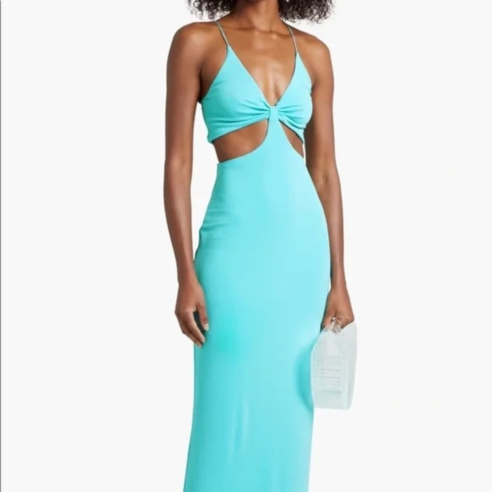 Blush Teal Cut-Out Jersey Maxi Dress